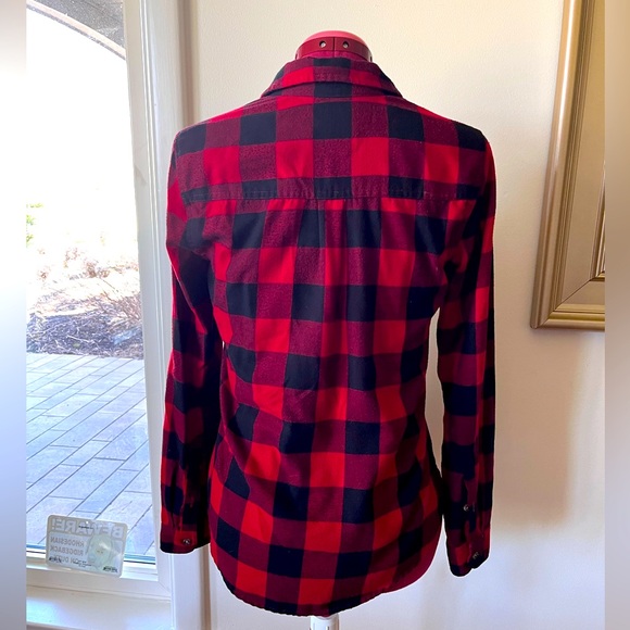 ABERCROMBIE RED and BLACK PLAID SHIRT - Picture 3 of 10